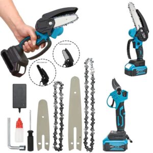 Makita Akülü Makaslı Dal Budama ve Dal Budama Testere 2Li Set 58V 5Ah Çift Akülü Çelik Şanzımanlı