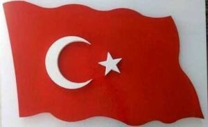 Dekoratif Söve Köpüğü Dalgalı Türk Türkiye Bayrağı 50x80