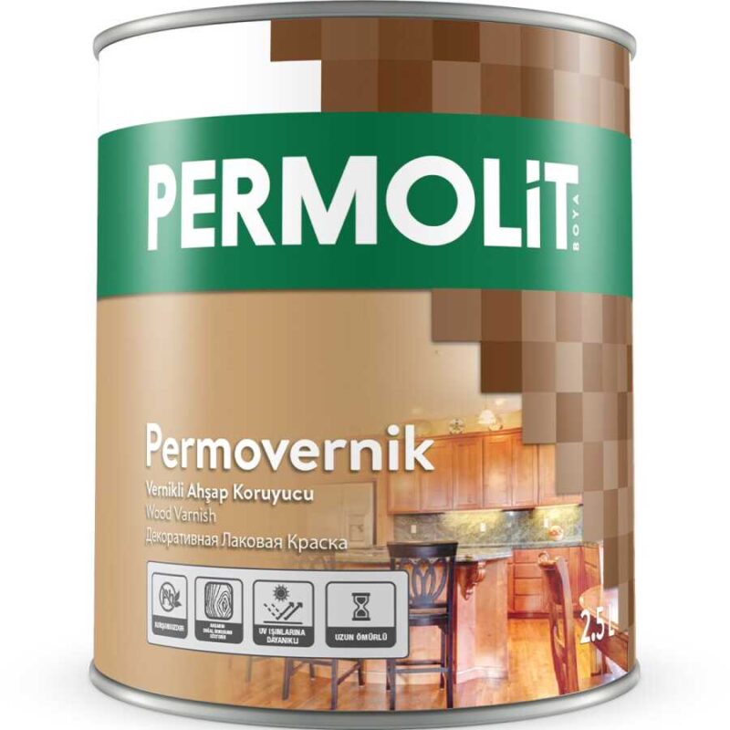 Permolit Permovernik Ahşap Verniği Ahşap Koruyucu Açık Meşe 2,5 Lt