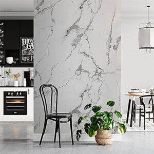 Kendinden Yapışkanlı Beyaz Mermer Desenli Pvc Panel 60x60 cm 5 Adet