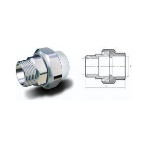 1/2 20 mm Dış Dişli Oynar Başlıklı Rakor