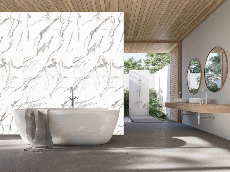 Kendinden Yapışkanlı Beyaz Mermer Desenli Pvc Panel 60x60 cm 5 Adet - Görsel 2