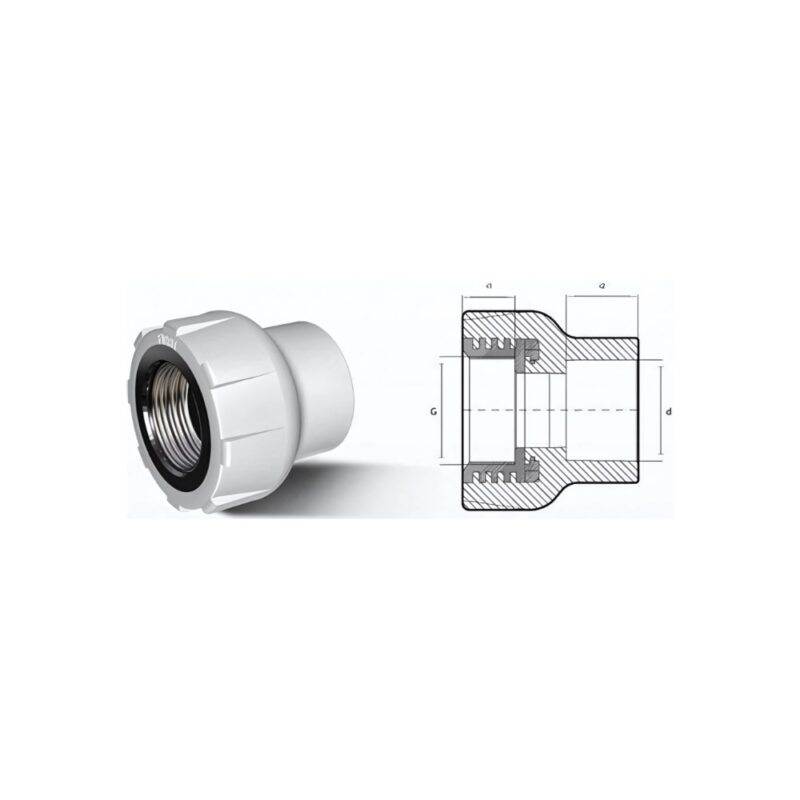 25 mm 25x3/4 Pprc İç Dişli Rekor - Görsel 2