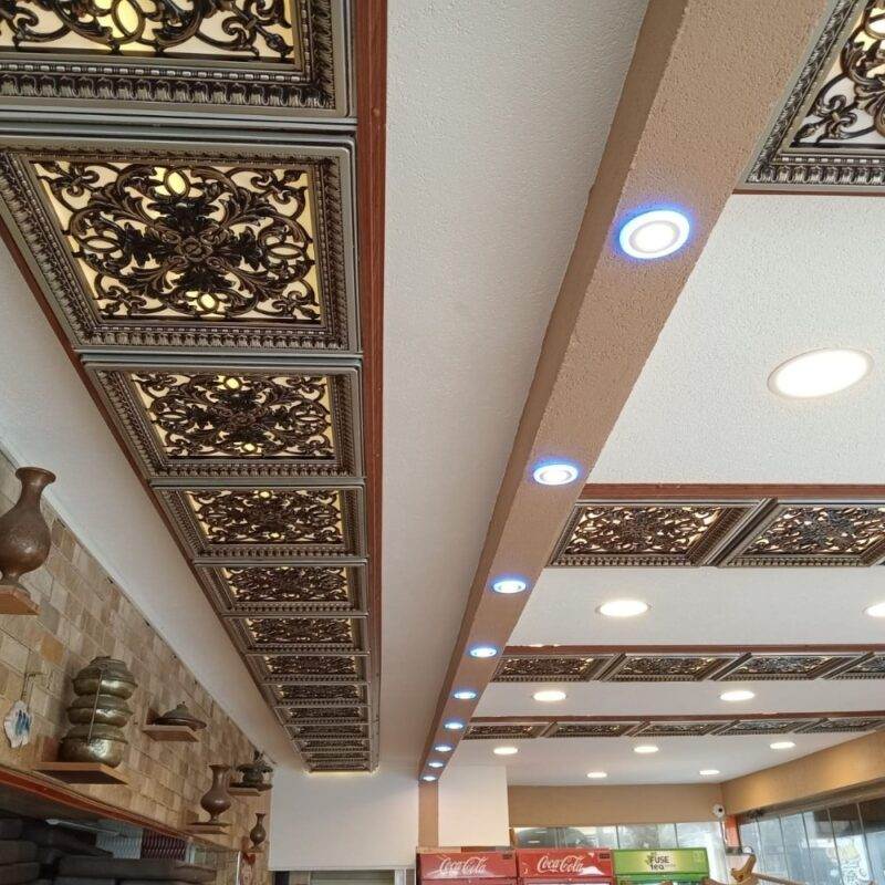 Asma Tavan Dekoratif Pvc Panel Avangarde Altın Gold 60x60 20 Adet - Görsel 4