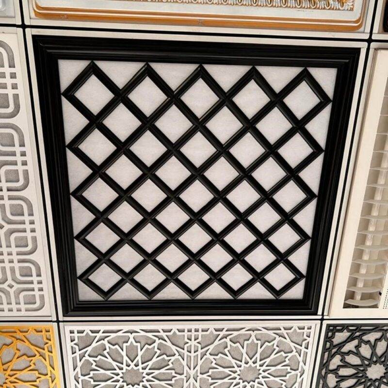 Asma Tavan Dekoratif Pvc Panel Sakarya Siyah 60x60 20 Adet - Görsel 2